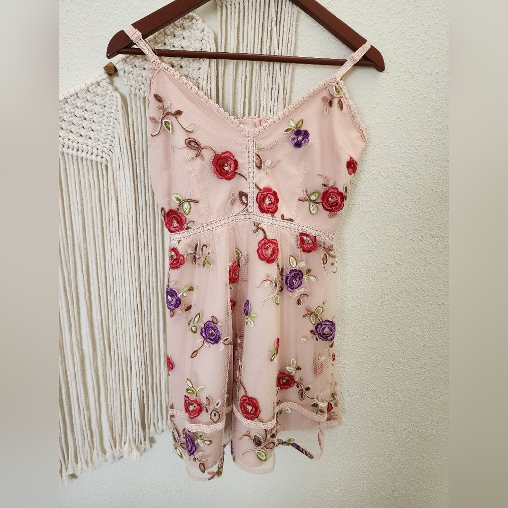 Bb Dakota Feminine Pink Floral Dress